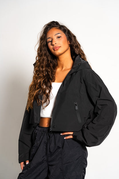 Veste courte noir à zip