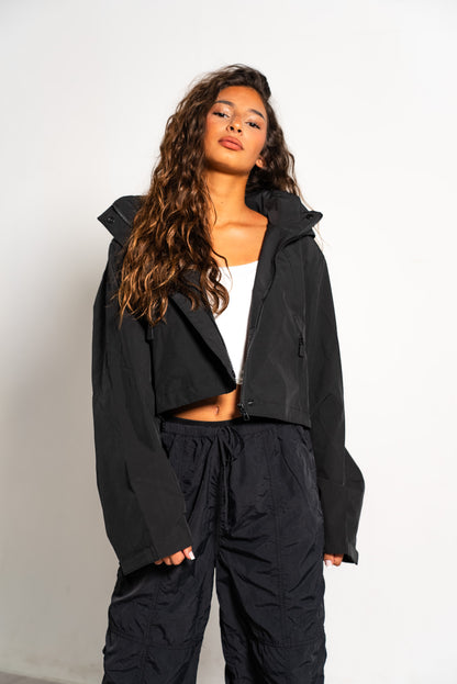 Veste courte noir à zip