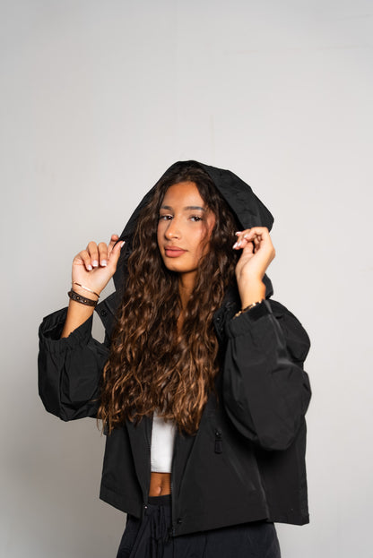 Veste courte noir à zip